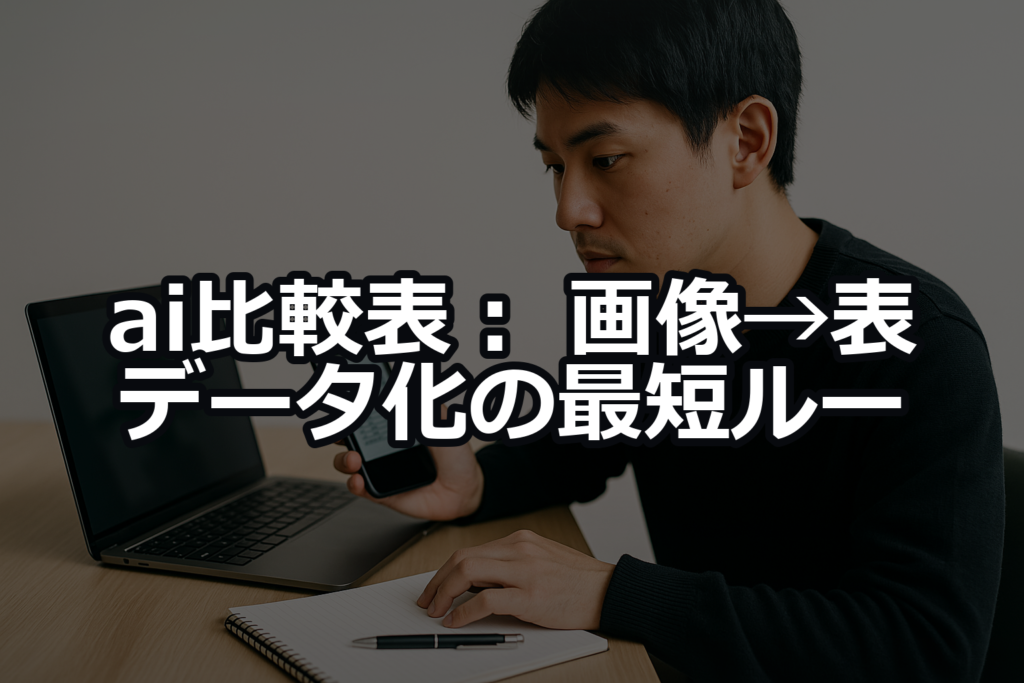 ai比較表：画像→表データ化の最短ルート（主要3ツール
