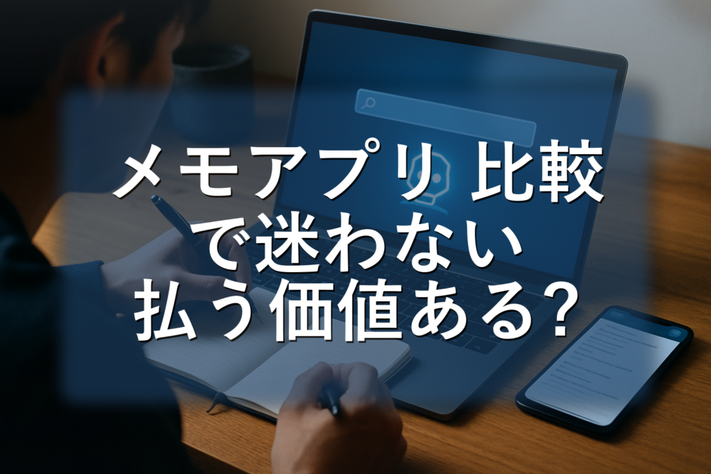 メモアプリ 比較で迷わない：主要6サービスの料金・無料制限・向き不向きを一枚で判断