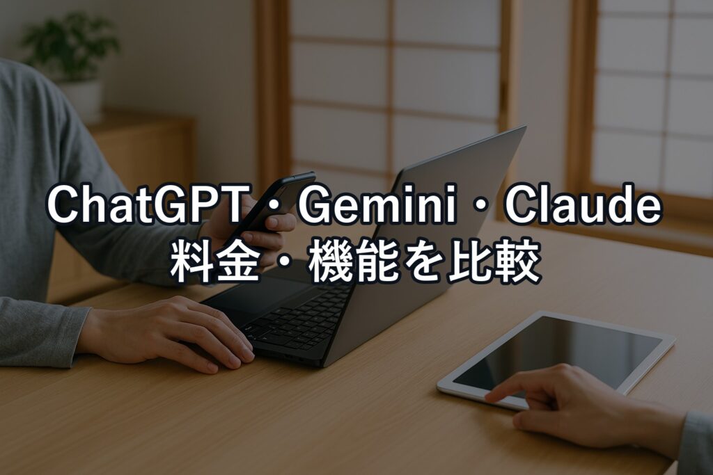 ChatGPT・Gemini・Claude料金比較：有料はどれに払うべきか
