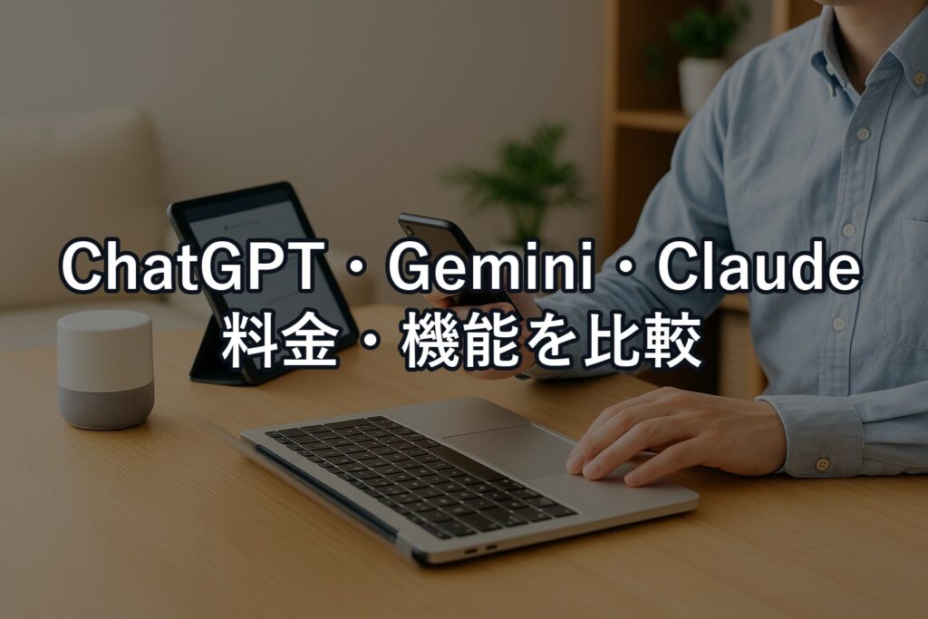 ChatGPT・Gemini・Claude料金比較：月額課金で失敗しない選び方